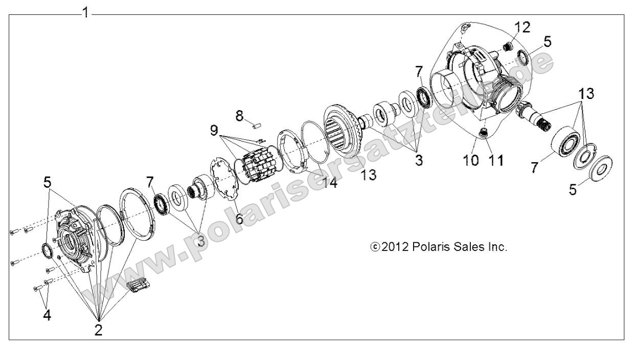 Drive Train, Front Gearcase Internals (49RGRTRANSINTL13900XP) Drive Train, Front Gearcase Internals (49RGRTRANSINTL13900XP)