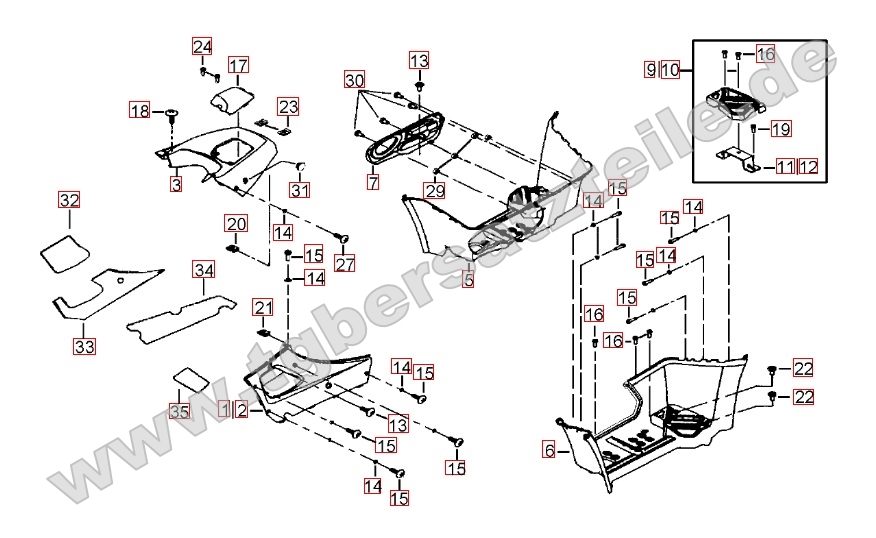 Fußstützen - Tankabdeckung