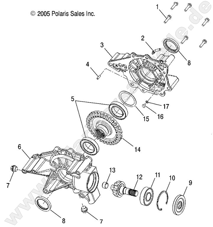 DRIVE TRAIN, REAR GEARCASE INTERNALS