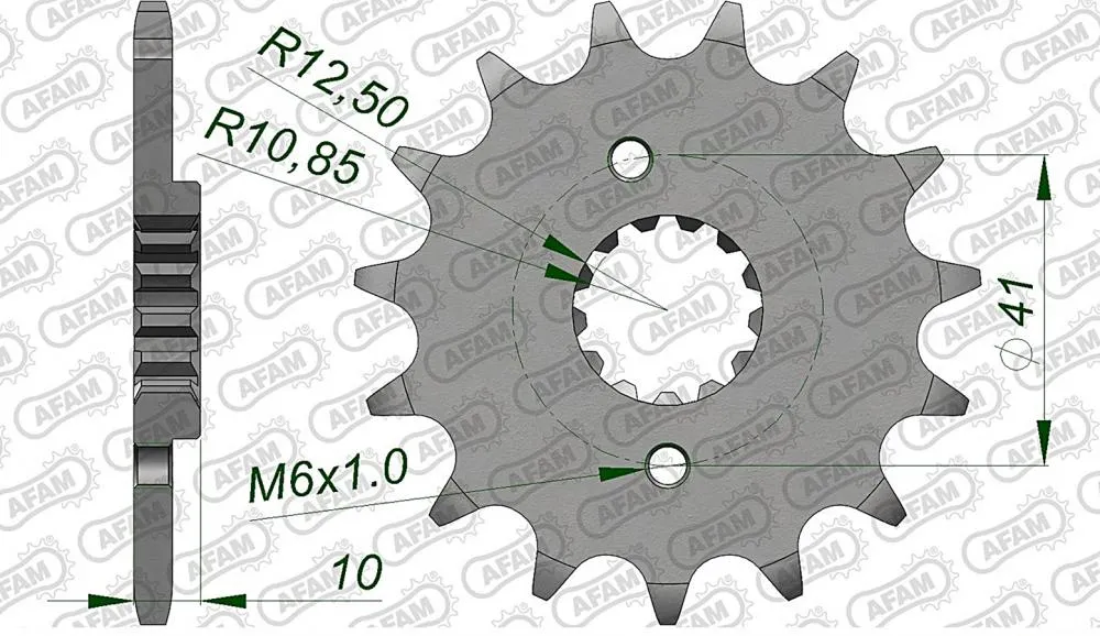 afam_ritzel_vorne_20509 AFAM Kettensatz Stahl 520 XMR2 15x47 - Honda NX 650 Dominator 1991-95