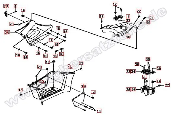 Fussstützen und Tankabdeckung Fussstützen und Tankabdeckung