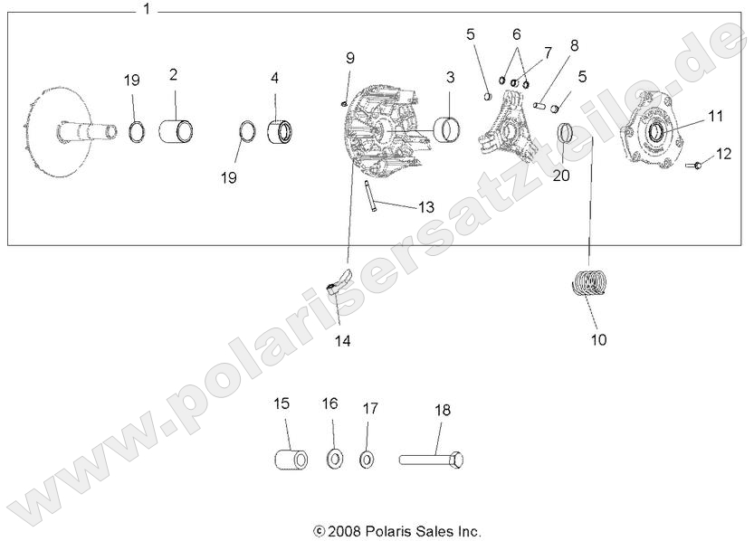 DRIVE TRAIN, PRIMARY CLUTCH DRIVE TRAIN, PRIMARY CLUTCH