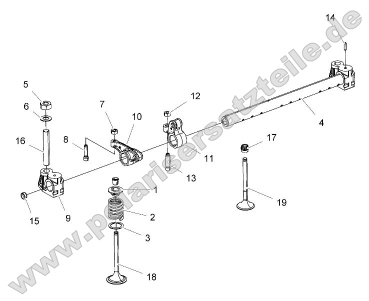 Engine, Rocker Arm and Valves
