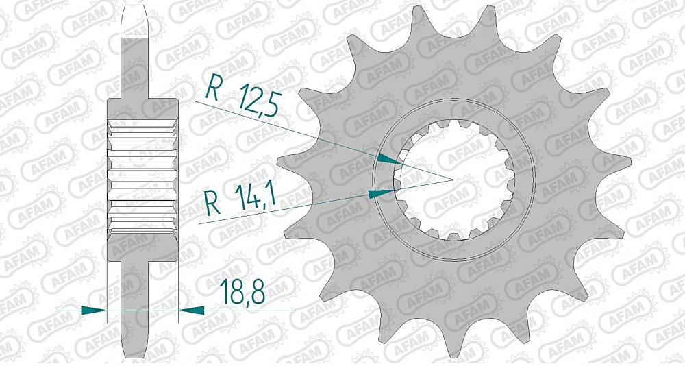 AFAM Kettensatz Stahl 525 XHR3-G 17x45 - Aprilia ETV 1000 Caponord 2001-08