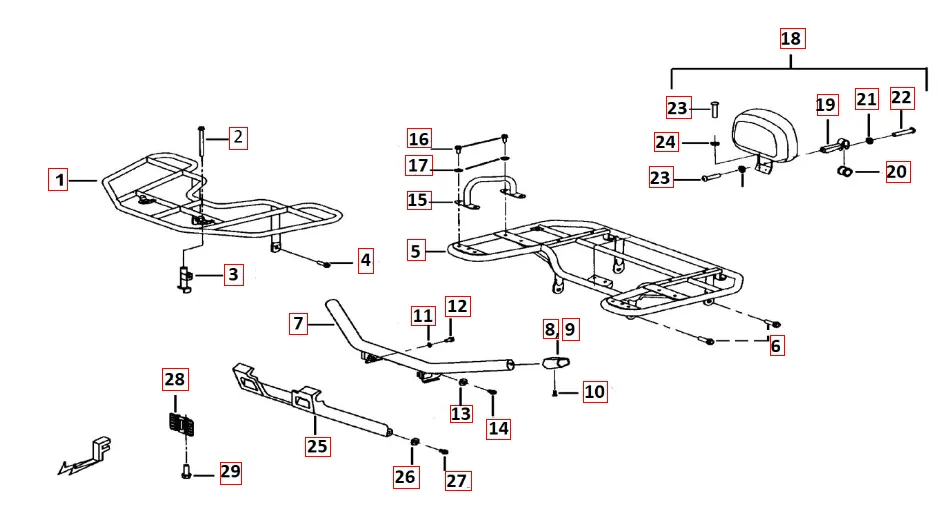 Gepäckträger vo. und hi.(Stahl)