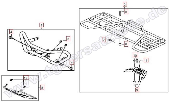Stoßstange vorne-Gepäckträger hinten