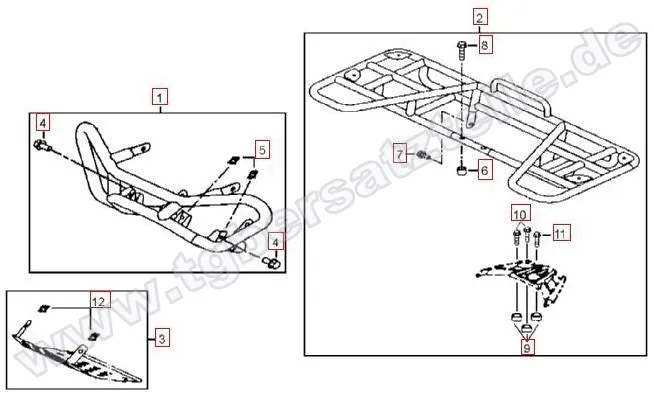 Stoßstange vorne-Gepäckträger hinten