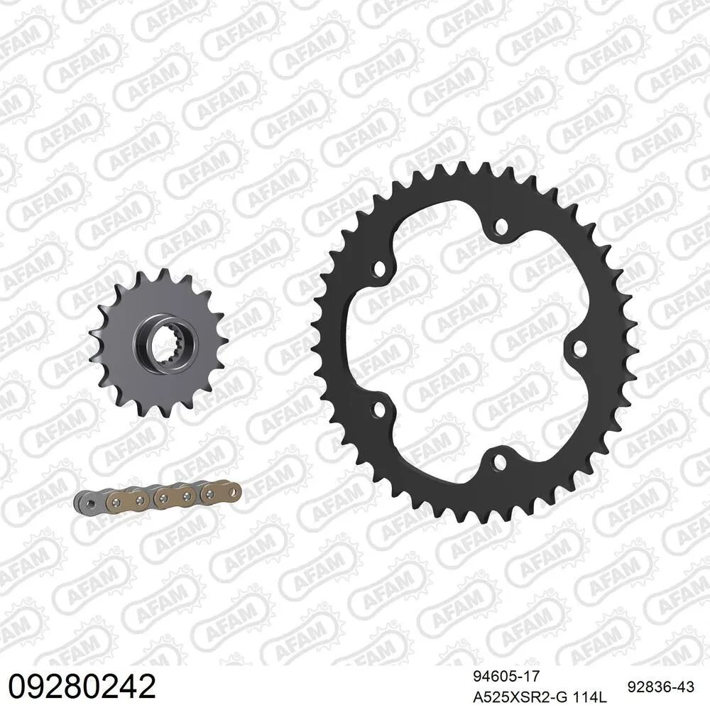 AFAM Kettensatz Stahl 525 XSR2-G 17x43 - Mv Agusta Superveloce 800 2020-23 - 09280242