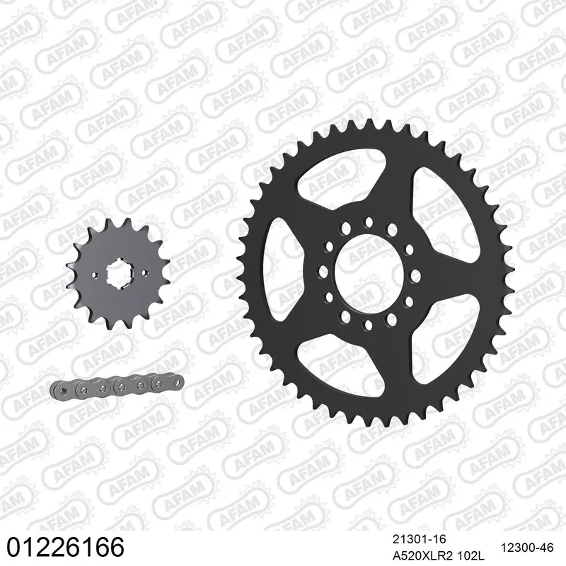 AFAM Kettensatz Stahl 520 XLR2 16x46 - Yamaha SR 250 1991-95 - 01226166