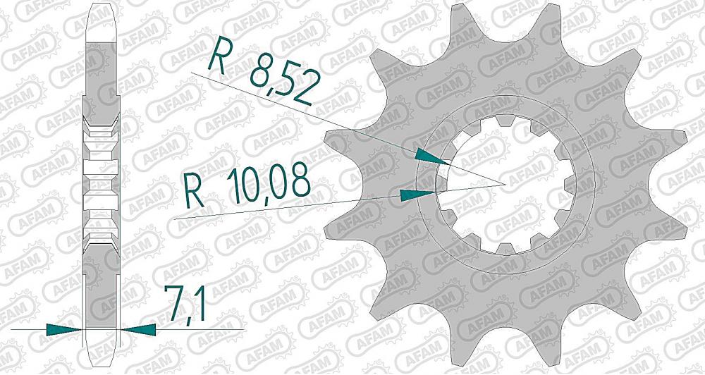 AFAM Kettensatz Stahl 420 R1-G 11x48 - Yamaha DT 50 R SM 2003-06