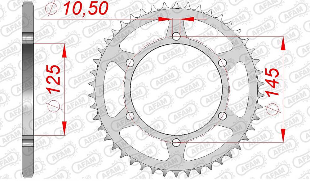 AFAM Kettensatz Stahl 520 XSR-G 15x45 - Yamaha XT 660 X Supermoto 2004-16