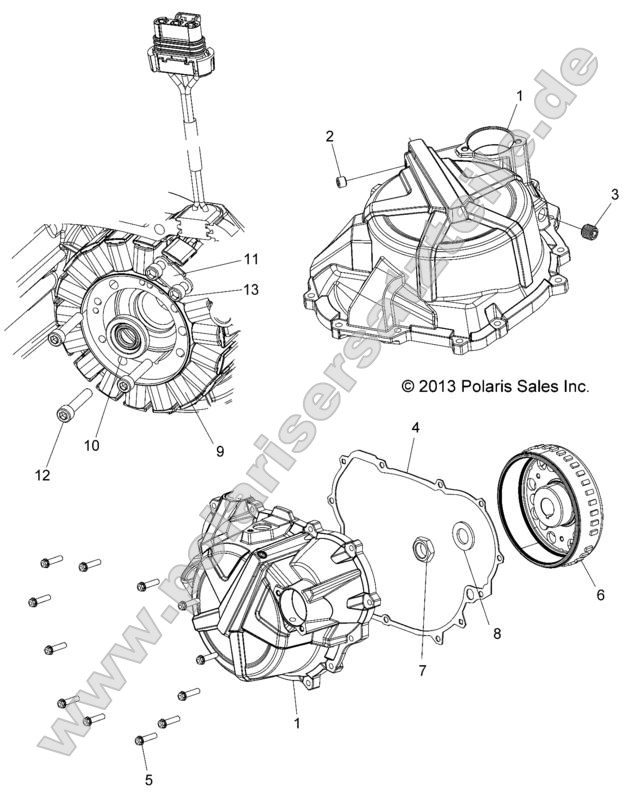 Engine, Stator Cover and Flywheel Engine, Stator Cover and Flywheel