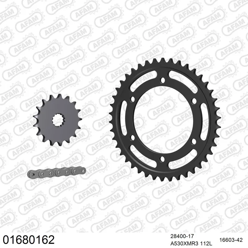 01680162 AFAM Kettensatz Stahl 530 XMR3 17x42 - Kawasaki VN 800 Classic 1996-06 - 01680162
