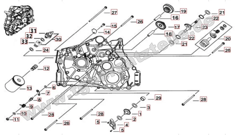 Motorgehäuse links 1 Motorgehäuse links 1