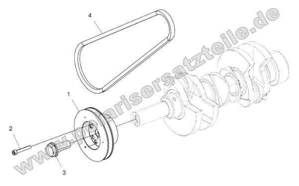 Engine, Drive Pulley and Drive Belt Engine, Drive Pulley and Drive Belt