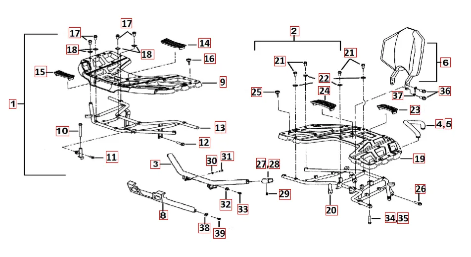 Gepäckträger hinten und vorne Plastik Gepäckträger hinten und vorne Plastik