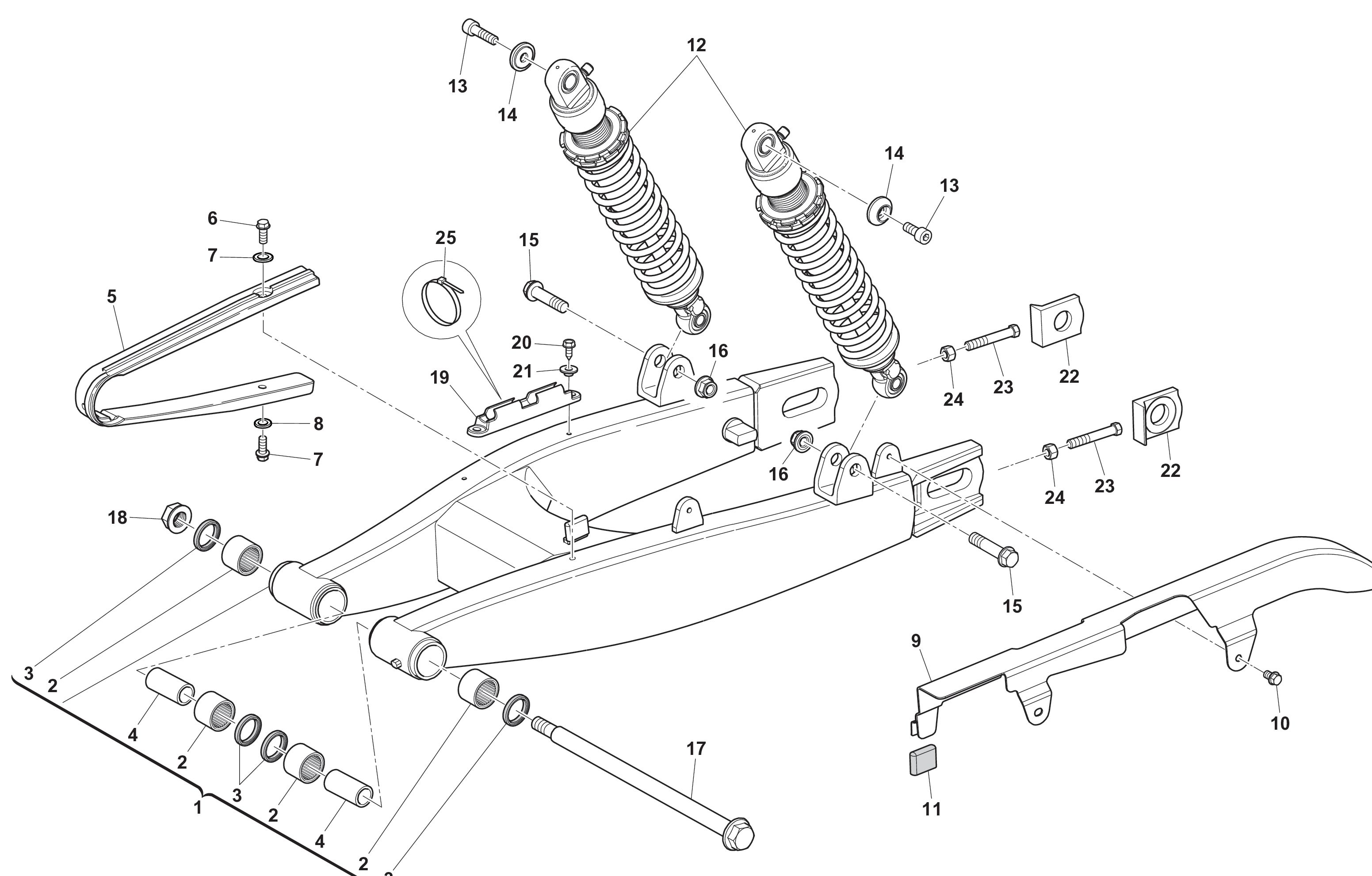 Hinterradschwinge / Stoßdämpfer Hinterradschwinge / Stoßdämpfer
