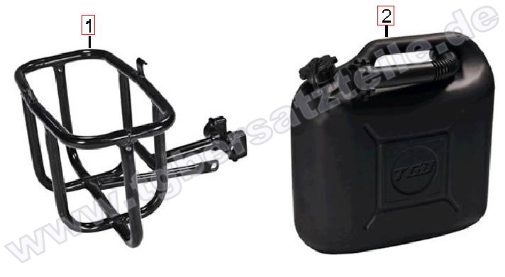 Benzinkanister u. Halter