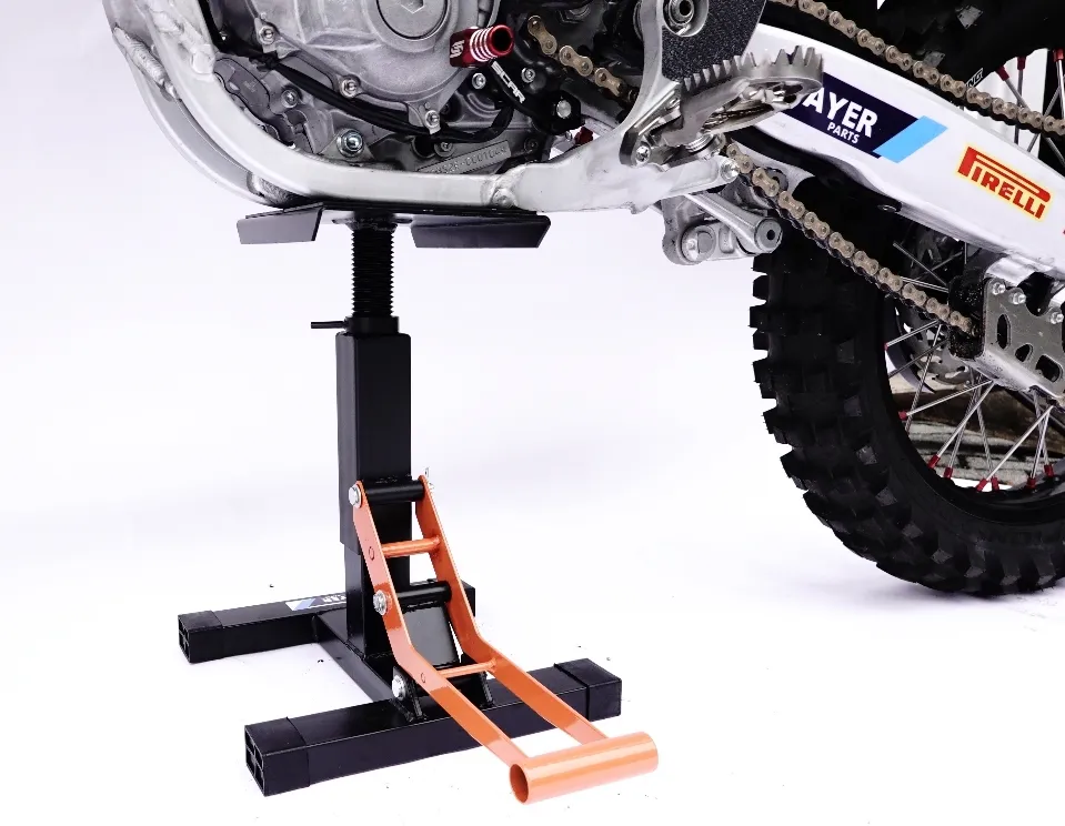 TMP Motocross & Enduro Hubständer Factory / MX Montageständer - schwarz-orange