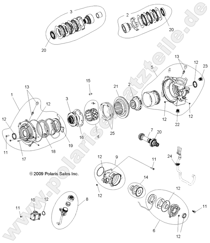 DRIVE TRAIN, FRONT GEARCASE INTERNALS DRIVE TRAIN, FRONT GEARCASE INTERNALS