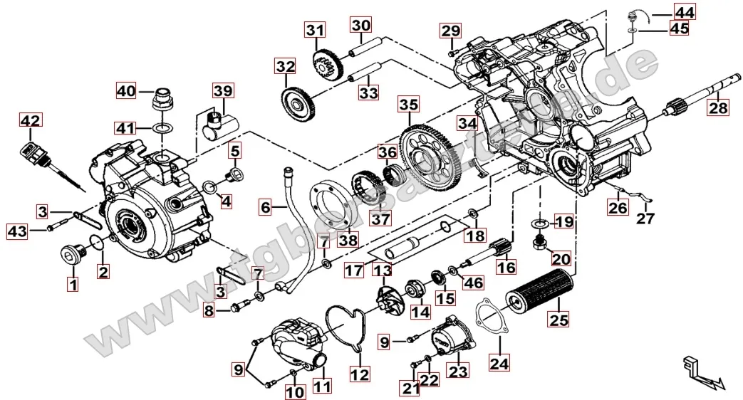 Motorgehäuse rechts Motorgehäuse rechts