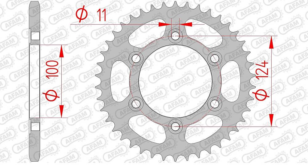 AFAM Kettensatz Stahl 520 XSR-G 15x43 - Ducati 600 Monster 1995-97