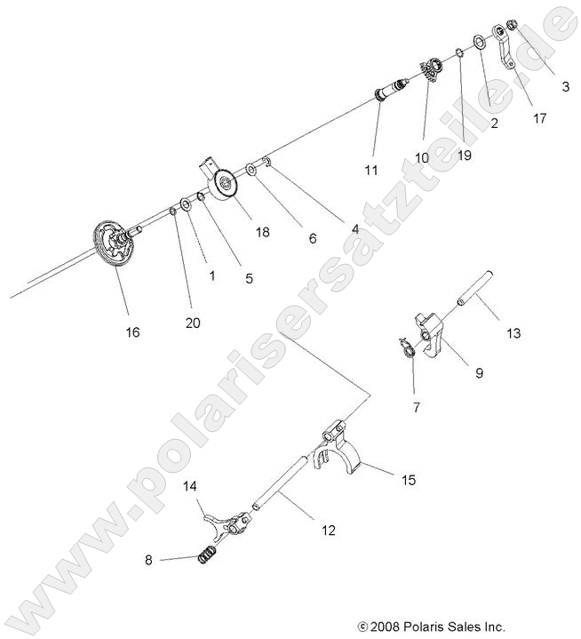 DRIVE TRAIN, MAIN GEARCASE SHIFT FORKS