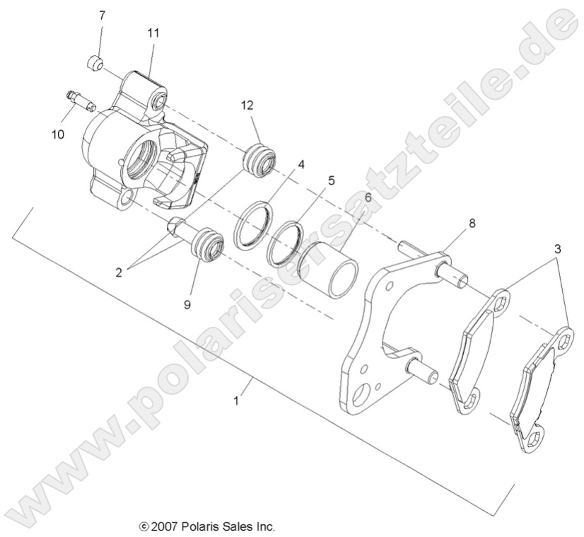 BRAKES, BRAKE CALIPER, FRONT (Built 11/11/09 and After) BRAKES, BRAKE CALIPER, FRONT (Built 11/11/09 and After)