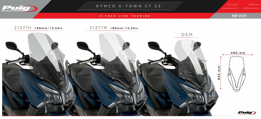 Puig-Roller-V-Tech-Line-Touring-Verkleidungsscheibe-Kymco-X-Town-21271H-vergleich
