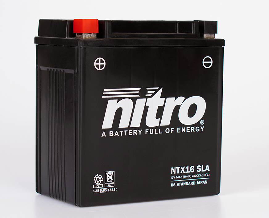 NTX16-SLA Nitro NTX16 SLA GEL AGM Batterie 12V 14AH - Einbaufertig (YTX16-BS FTX16-BS)