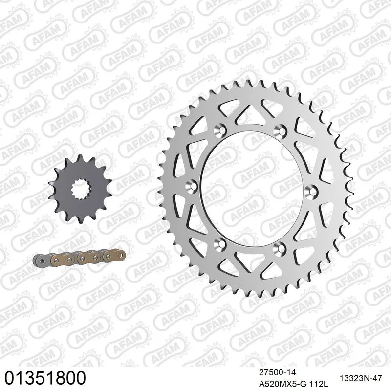 01351800 AFAM Kettensatz Aluminium 520 MX6-GG 14x47 - Yamaha YZ 450 F 2003-04 - 01351800