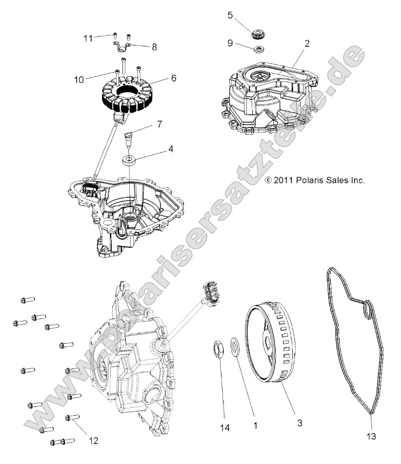 Engine, Stator Cover and Flywheel
