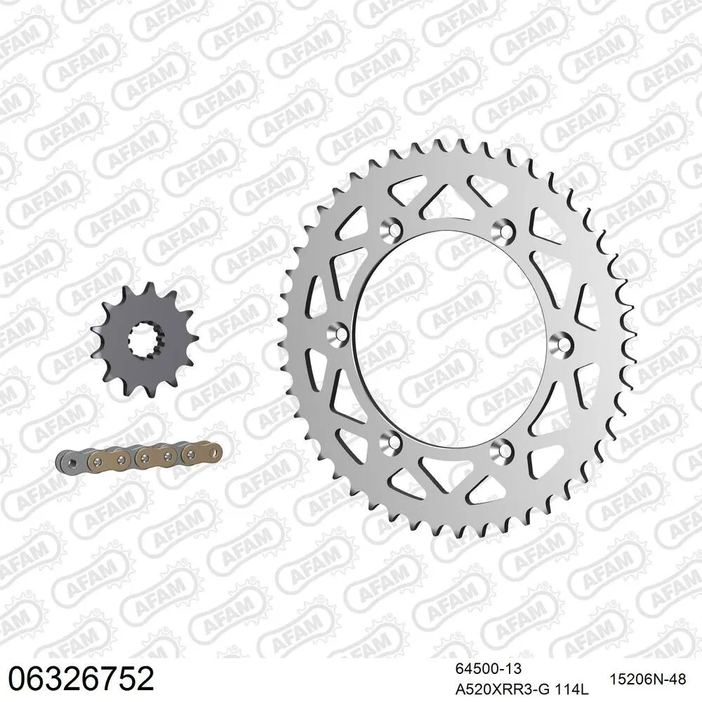 06326752 AFAM Kettensatz Aluminium 520 XRR3-G 13x48 - Husqvarna WR 250 2001-13 - 06326752
