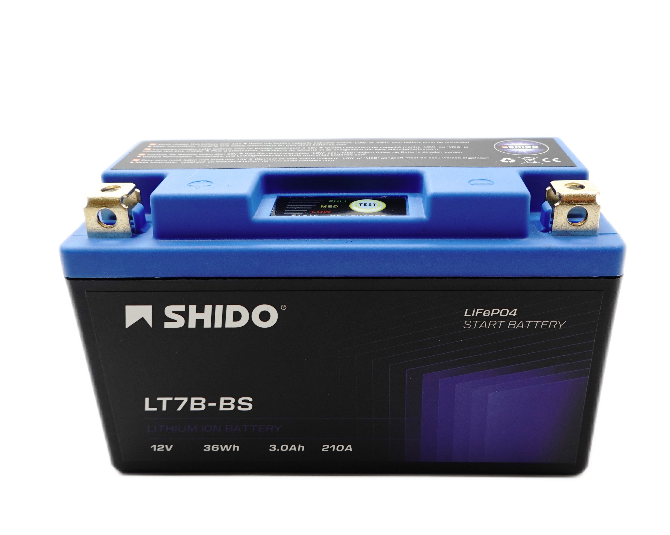 Shido LT7B-BS Lithium Ionen Batterie 12V LiFePO4 (YT7B-BS NT7B)