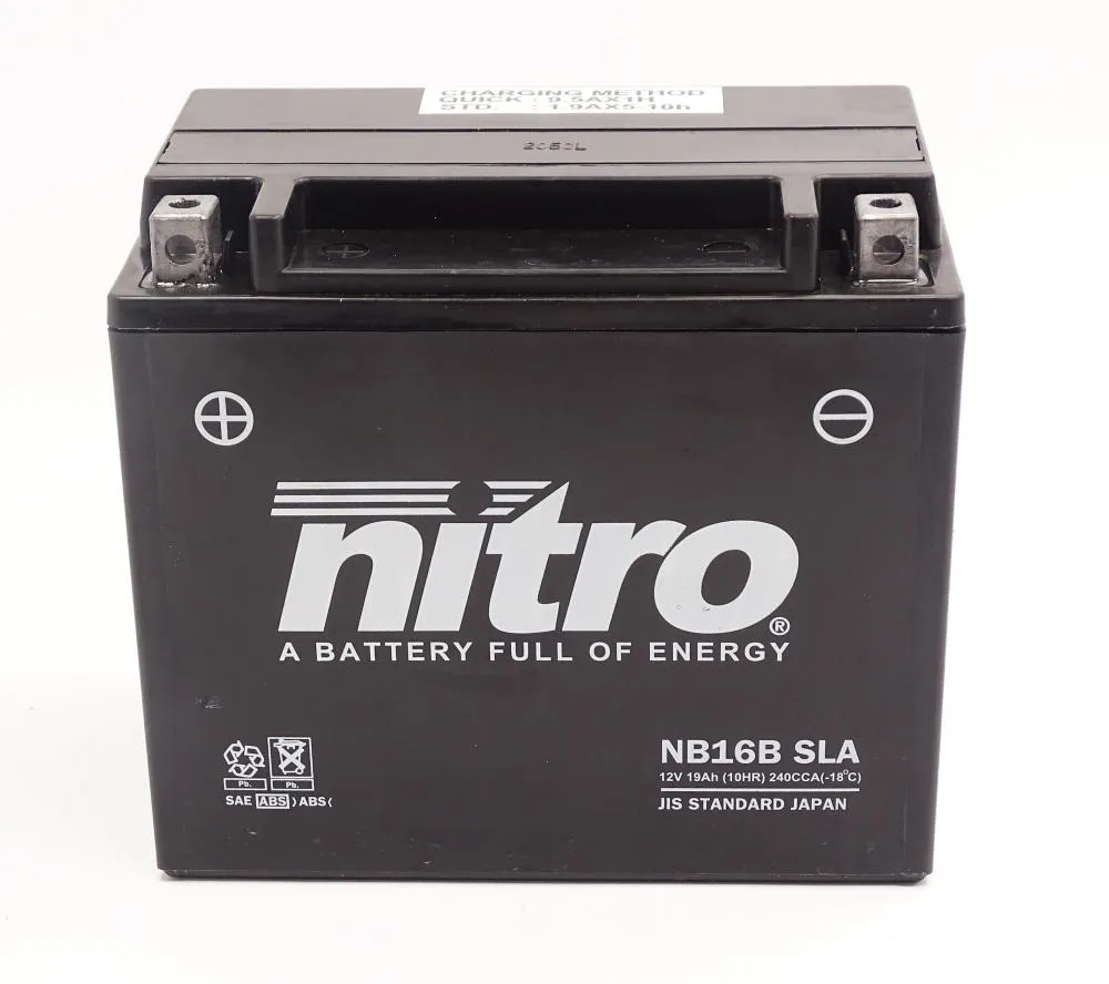 Nitro_NB16B_SLA_GEL_AGM_Batterie_12V_19AH___Einbaufertig_YB16_B Nitro NB16B SLA GEL AGM Batterie 12V 19AH - Einbaufertig (YB16-B)