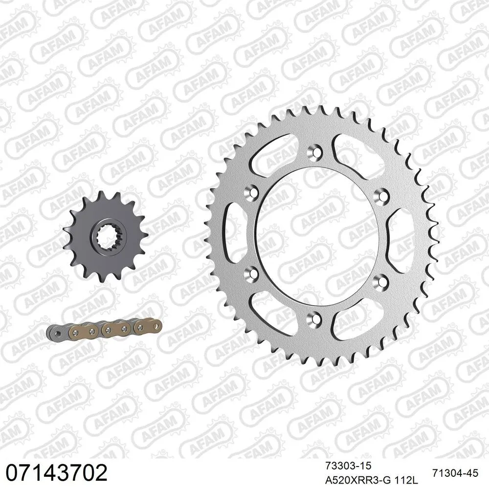 AFAM Kettensatz Stahl 520 XRR3-G 15x45 - KTM EGS-E 400 LC4 Enduro 1997-01 - 07143702