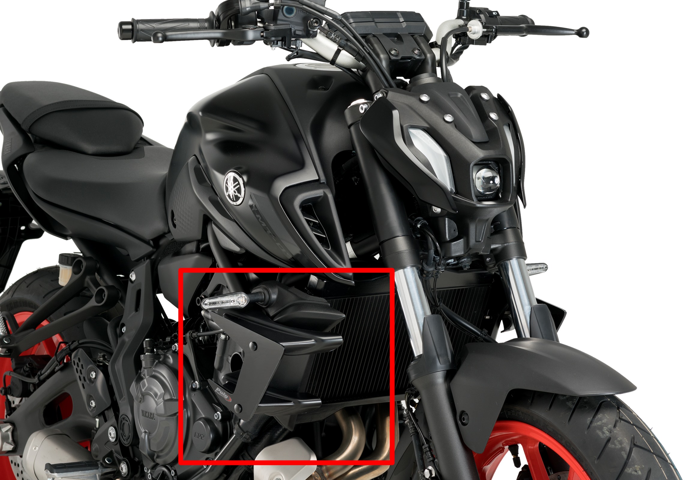 Puig Naked Side Downforce Spoiler - schwarz - Yamaha MT-07 /Pure 2021-24 - 20621N