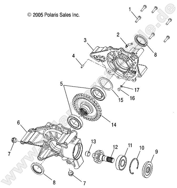 DRIVE TRAIN, REAR GEARCASE INTERNALS
