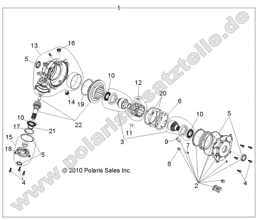 Drive Train, Front Gearcase internals (built 3/05/10 and after)