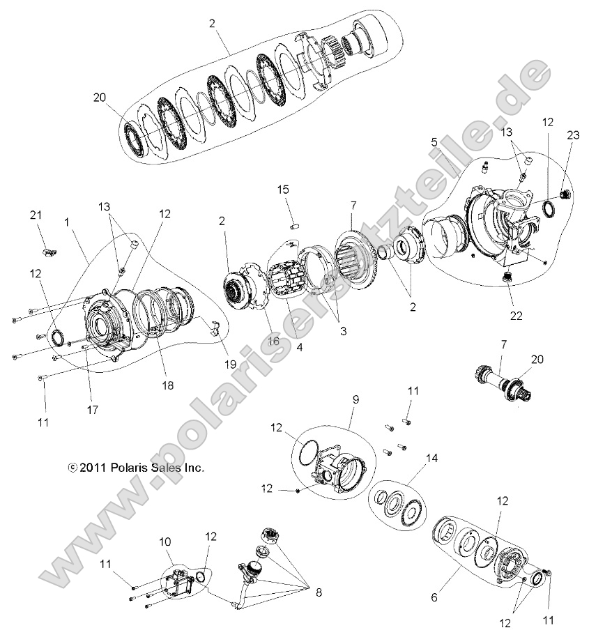 Drive Train, Front Gearcase Internals Drive Train, Front Gearcase Internals