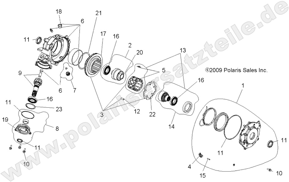 DRIVE TRAIN, FRONT GEARCASE (Produktionsdatum vor 13.04.2009) DRIVE TRAIN, FRONT GEARCASE (Produktionsdatum vor 13.04.2009)