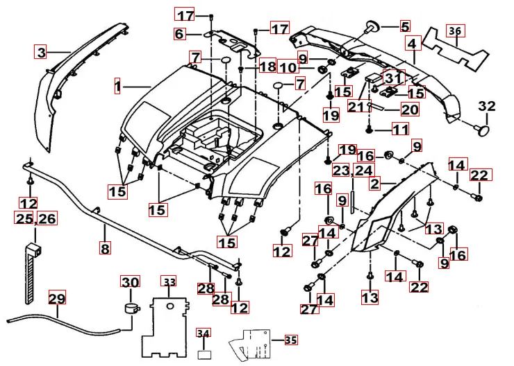 Heckverkleidung dunkelblau-metallic