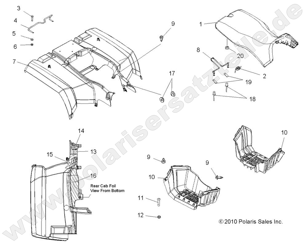 BODY, REAR CAB, SEAT and FOOTWELLS
