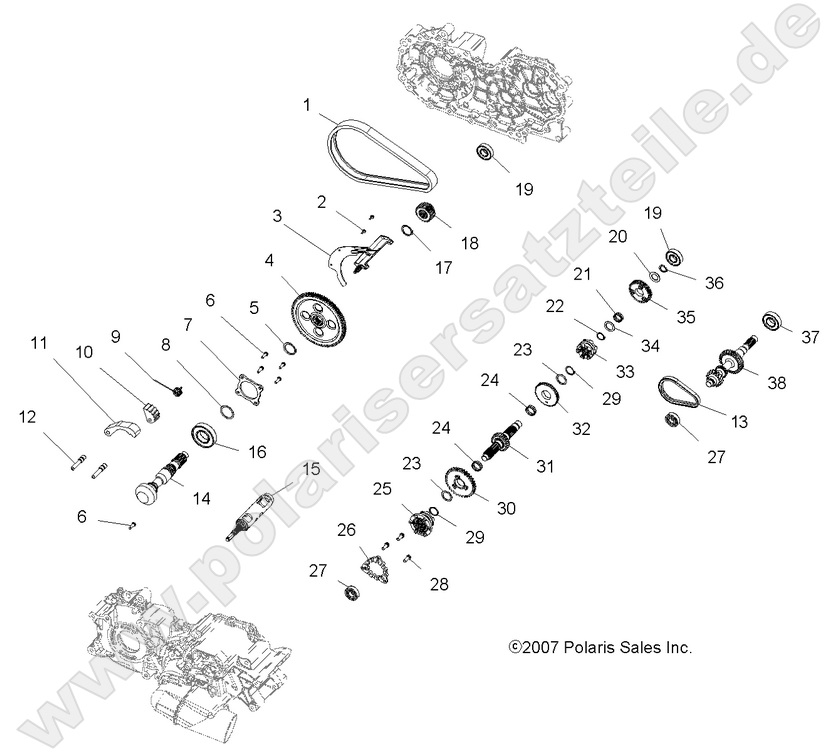 DRIVE TRAIN, MAIN GEARCASE INTERNAL DRIVE TRAIN, MAIN GEARCASE INTERNAL