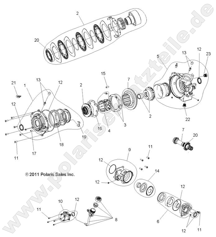 DRIVE TRAIN, FRONT GEARCASE INTERNALS DRIVE TRAIN, FRONT GEARCASE INTERNALS