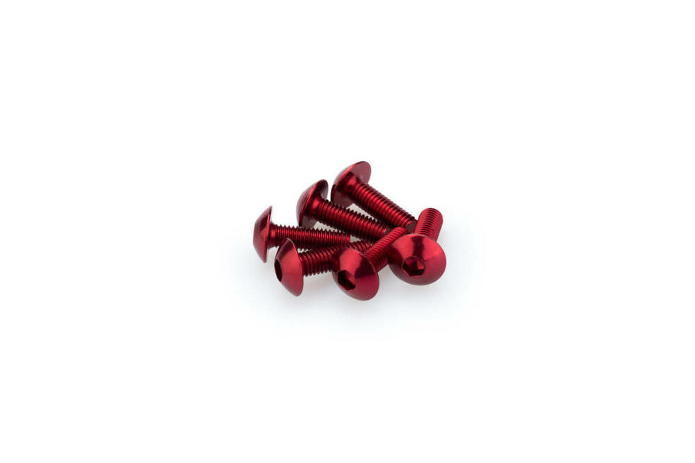 PUIG SCHRAUBEN-KIT (KUPPELFÖRMIG) M5X15MM. ROT - 0543R