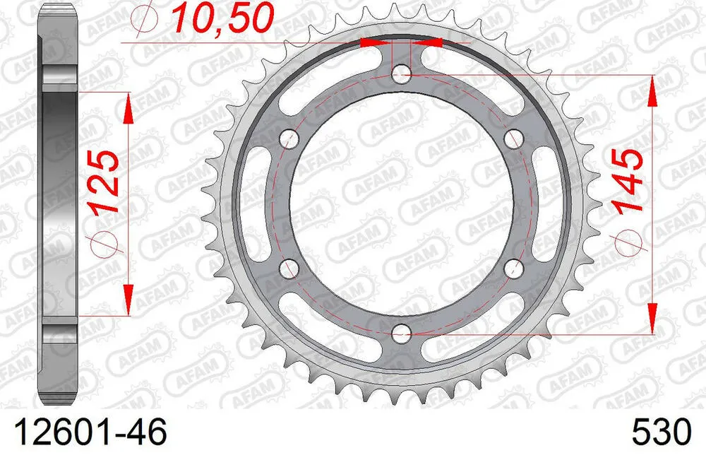 AFAM Kettensatz Stahl 530 XMR3 14x46 - Yamaha FZR 500 1989-93 - 01259241