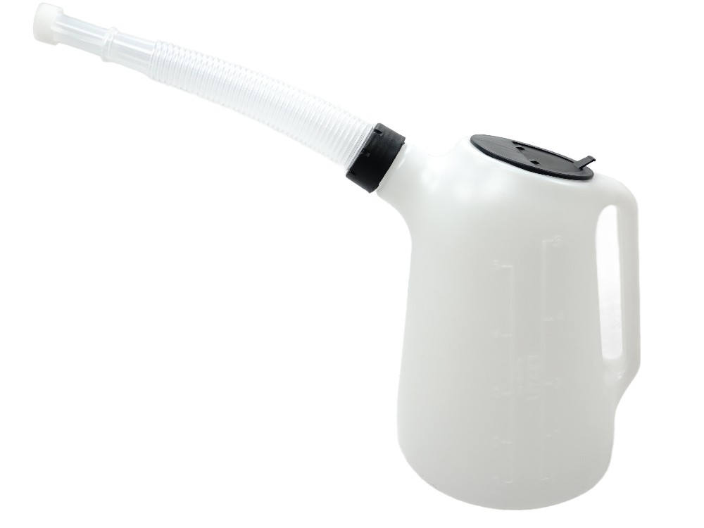 TMP Messbecher 5 Liter mit Flex Auslaufrohr + Deckel - Benzin / Ölfest TMP Messbecher 5 Liter mit Flex Auslaufrohr + Deckel - Benzin / Ölfest