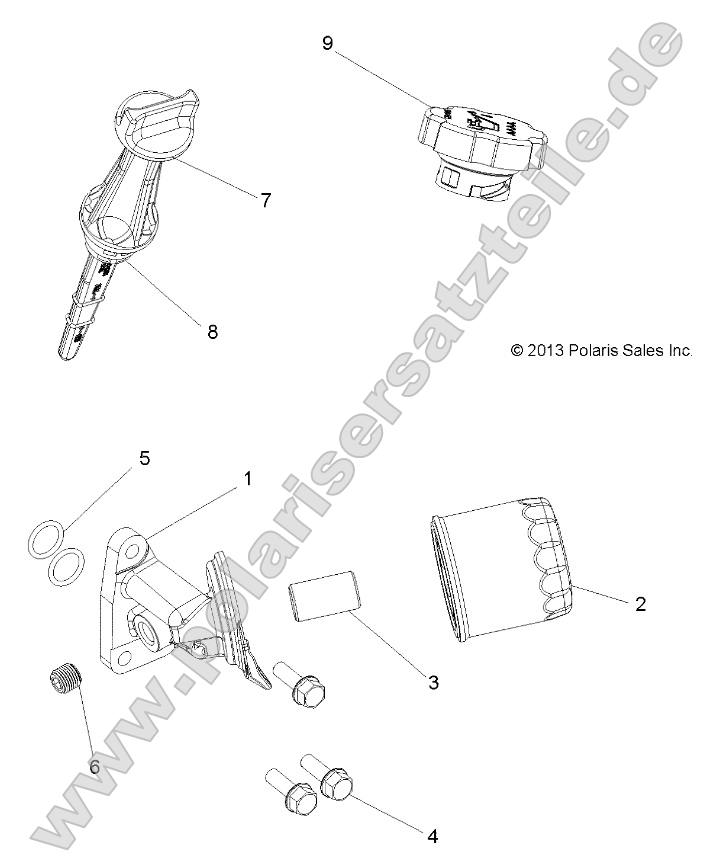 Engine, Oil Filter and Dipstick