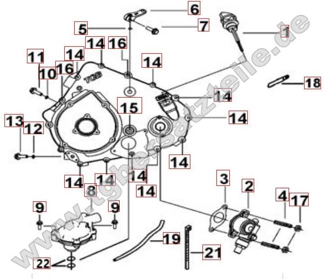 Motorgehäuseabdeckung links 2